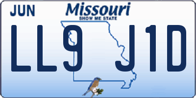 MO license plate LL9J1D