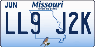 MO license plate LL9J2K
