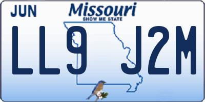 MO license plate LL9J2M