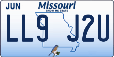 MO license plate LL9J2U