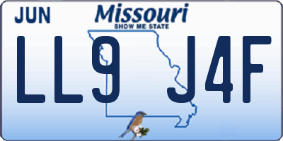 MO license plate LL9J4F