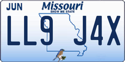 MO license plate LL9J4X