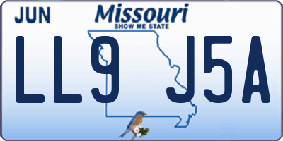 MO license plate LL9J5A