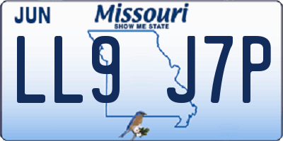 MO license plate LL9J7P