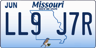 MO license plate LL9J7R
