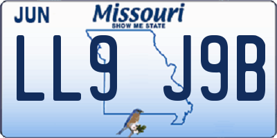 MO license plate LL9J9B