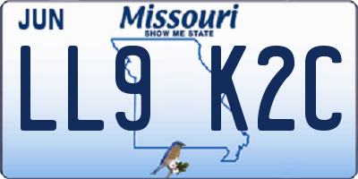MO license plate LL9K2C