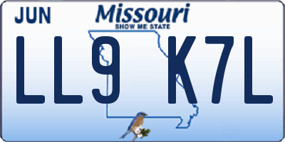 MO license plate LL9K7L