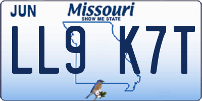 MO license plate LL9K7T