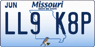 MO license plate LL9K8P