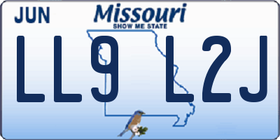 MO license plate LL9L2J