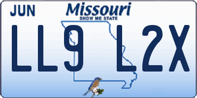 MO license plate LL9L2X