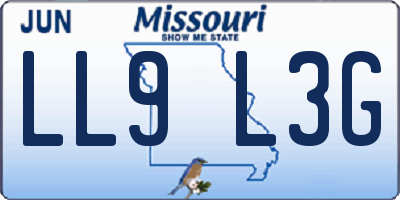 MO license plate LL9L3G