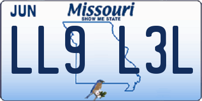 MO license plate LL9L3L