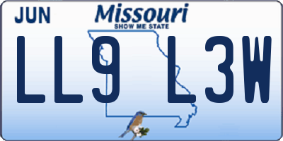 MO license plate LL9L3W