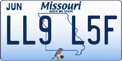 MO license plate LL9L5F