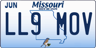 MO license plate LL9M0V