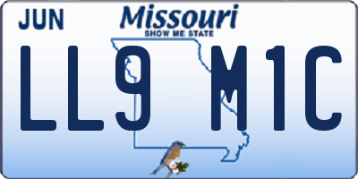 MO license plate LL9M1C