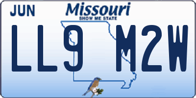 MO license plate LL9M2W