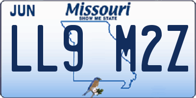 MO license plate LL9M2Z