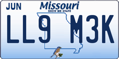 MO license plate LL9M3K