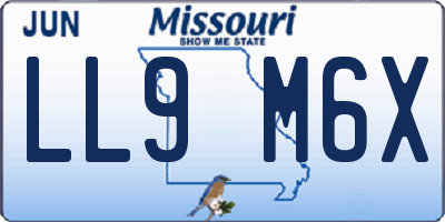 MO license plate LL9M6X