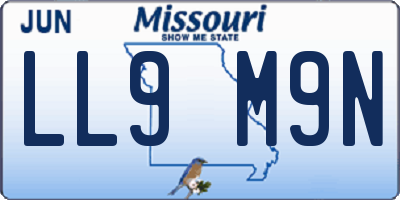 MO license plate LL9M9N
