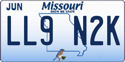 MO license plate LL9N2K