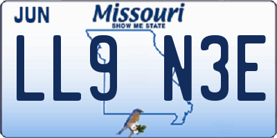 MO license plate LL9N3E