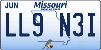 MO license plate LL9N3I