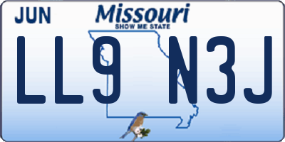 MO license plate LL9N3J
