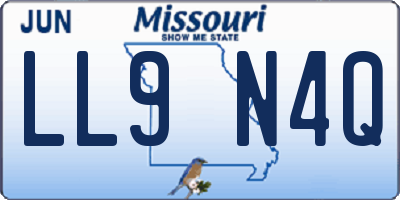 MO license plate LL9N4Q