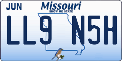 MO license plate LL9N5H