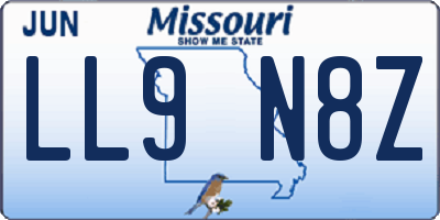 MO license plate LL9N8Z