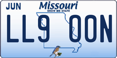 MO license plate LL9O0N