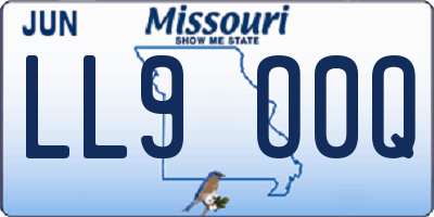 MO license plate LL9O0Q