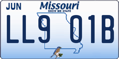 MO license plate LL9O1B