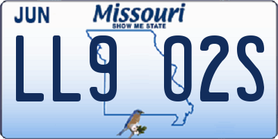 MO license plate LL9O2S