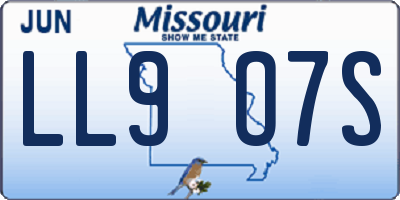 MO license plate LL9O7S