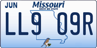 MO license plate LL9O9R