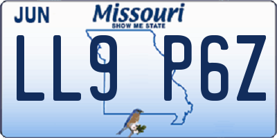 MO license plate LL9P6Z