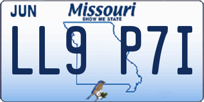 MO license plate LL9P7I