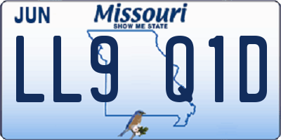 MO license plate LL9Q1D