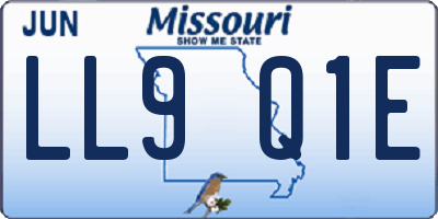 MO license plate LL9Q1E