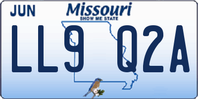 MO license plate LL9Q2A