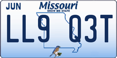 MO license plate LL9Q3T