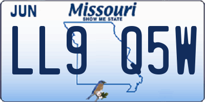 MO license plate LL9Q5W