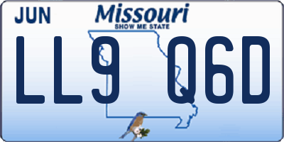 MO license plate LL9Q6D