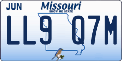 MO license plate LL9Q7M