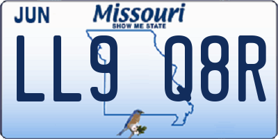 MO license plate LL9Q8R